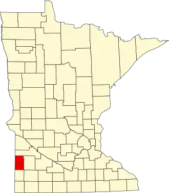 Locatie van Lincoln County in Minnesota