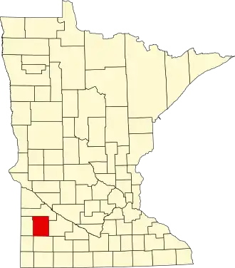 Locatie van Lyon County in Minnesota