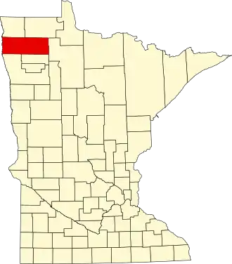 Locatie van Marshall County in Minnesota