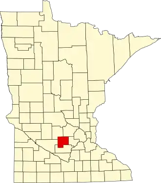 Locatie van McLeod County in Minnesota