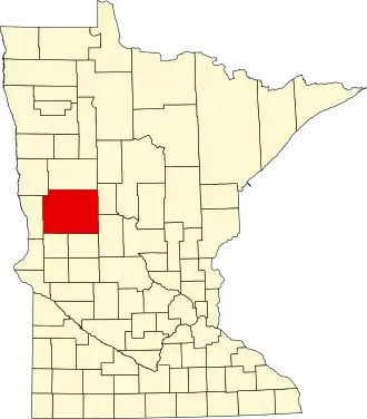 Locatie van Otter Tail County in Minnesota