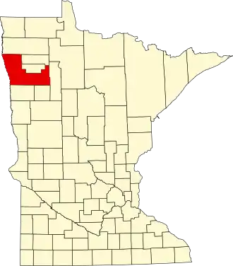 Locatie van Polk County in Minnesota