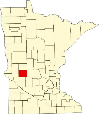 Locatie van Pope County in Minnesota