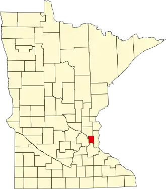 Locatie van Ramsey County in Minnesota