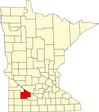 Locatie van Redwood County in Minnesota