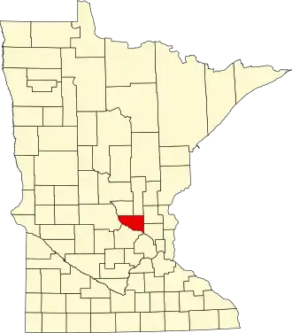 Locatie van Sherburne County in Minnesota