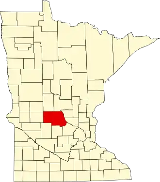 Locatie van Stearns County in Minnesota