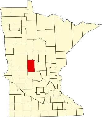 Locatie van Todd County in Minnesota
