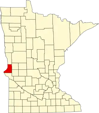 Locatie van Traverse County in Minnesota