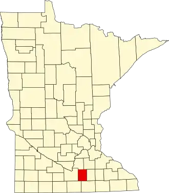 Locatie van Waseca County in Minnesota