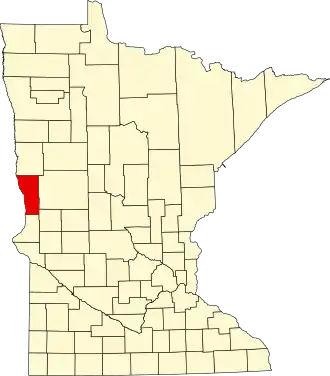 Locatie van Wilkin County in Minnesota