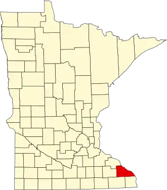 Locatie van Winona County in Minnesota