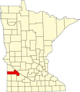 Locatie van Yellow Medicine County in Minnesota