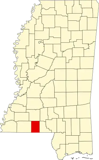 Locatie van Pike County in Mississippi