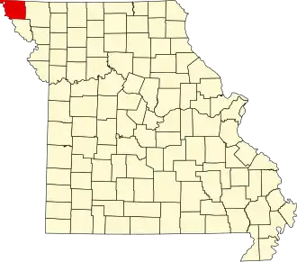 Locatie van Atchison County in Missouri