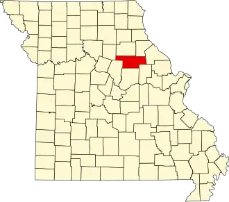 Locatie van Audrain County in Missouri