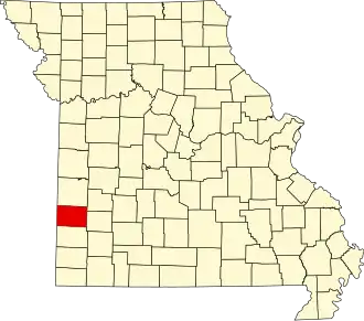 Locatie van Barton County in Missouri