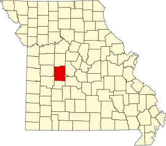 Locatie van Benton County in Missouri