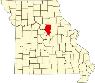 Locatie van Boone County in Missouri