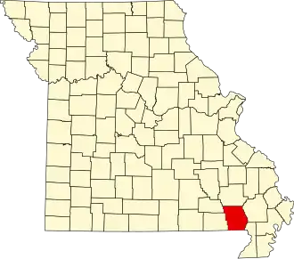 Locatie van Butler County in Missouri