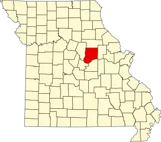 Locatie van Callaway County in Missouri