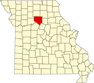 Locatie van Chariton County in Missouri