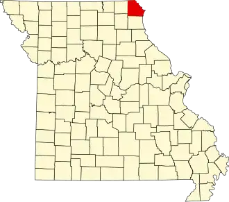 Locatie van Clark County in Missouri