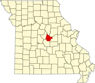 Locatie van Cole County in Missouri