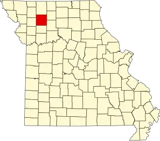Locatie van Daviess County in Missouri