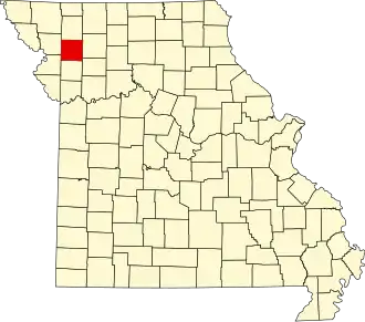 Locatie van DeKalb County in Missouri