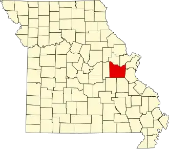 Locatie van Franklin County in Missouri