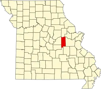 Locatie van Gasconade County in Missouri
