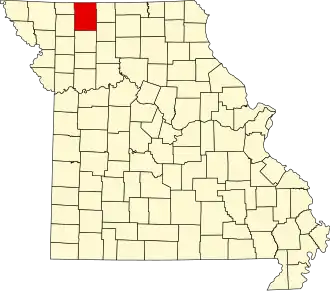 Locatie van Harrison County in Missouri