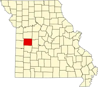 Locatie van Henry County in Missouri