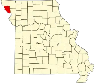 Locatie van Holt County in Missouri