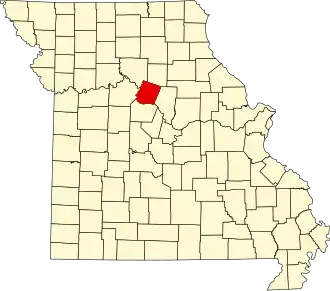 Locatie van Howard County in Missouri