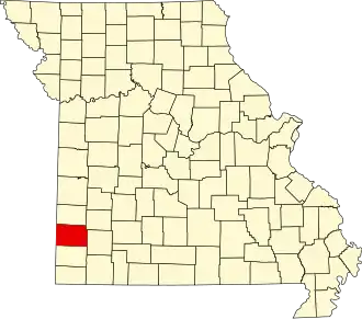 Locatie van Jasper County in Missouri
