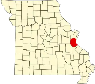 Locatie van Jefferson County in Missouri