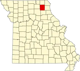 Locatie van Knox County in Missouri