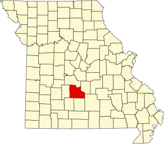 Locatie van Laclede County in Missouri
