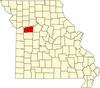 Locatie van Lafayette County in Missouri