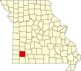 Locatie van Lawrence County in Missouri
