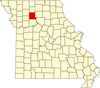 Locatie van Livingston County in Missouri