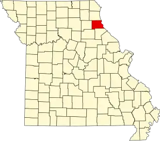 Locatie van Marion County in Missouri