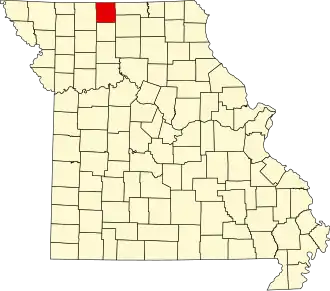 Locatie van Mercer County in Missouri