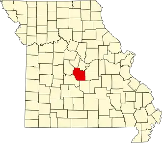 Locatie van Miller County in Missouri