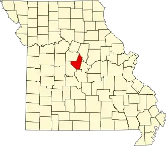 Locatie van Moniteau County in Missouri