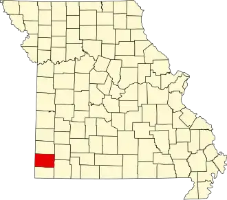 Locatie van Newton County in Missouri