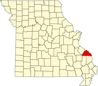 Locatie van Perry County in Missouri