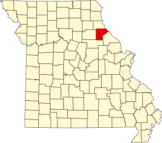 Locatie van Ralls County in Missouri
